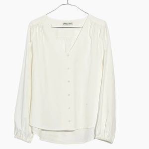 Madewell Long Sleeve V-Neck Button Down Blouse